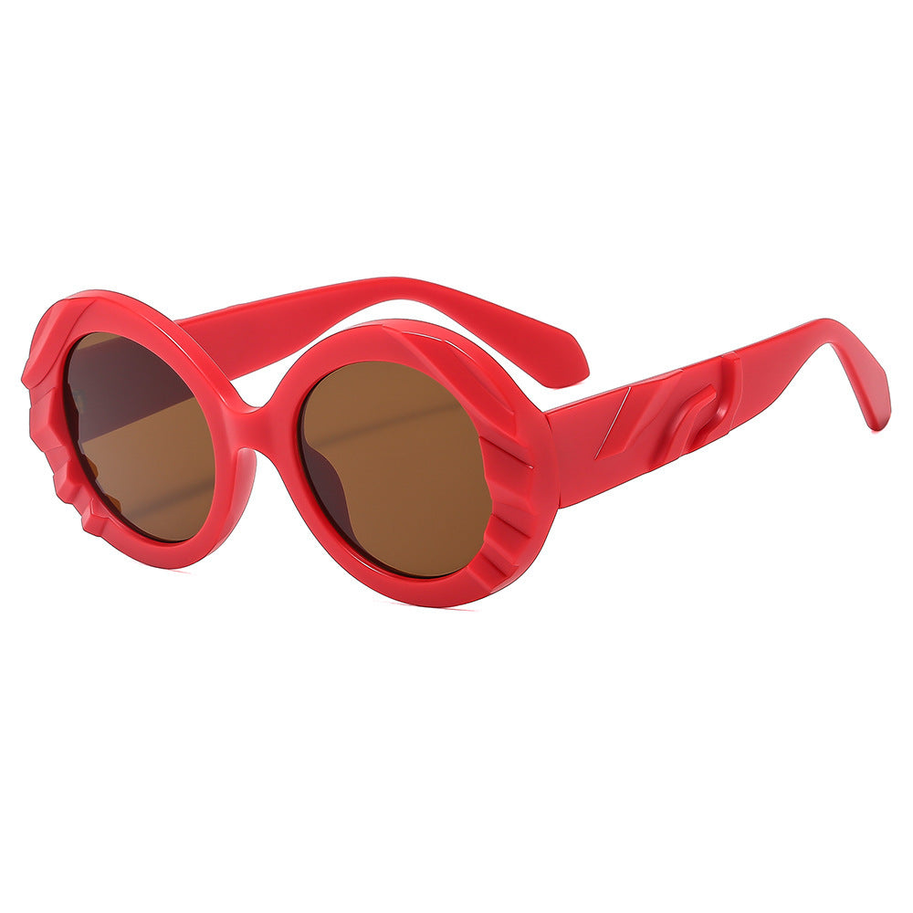 Damen Sonnenbrille mit einzigartigem, strukturiertem Rahmen und schützenden Gläsern Karnz