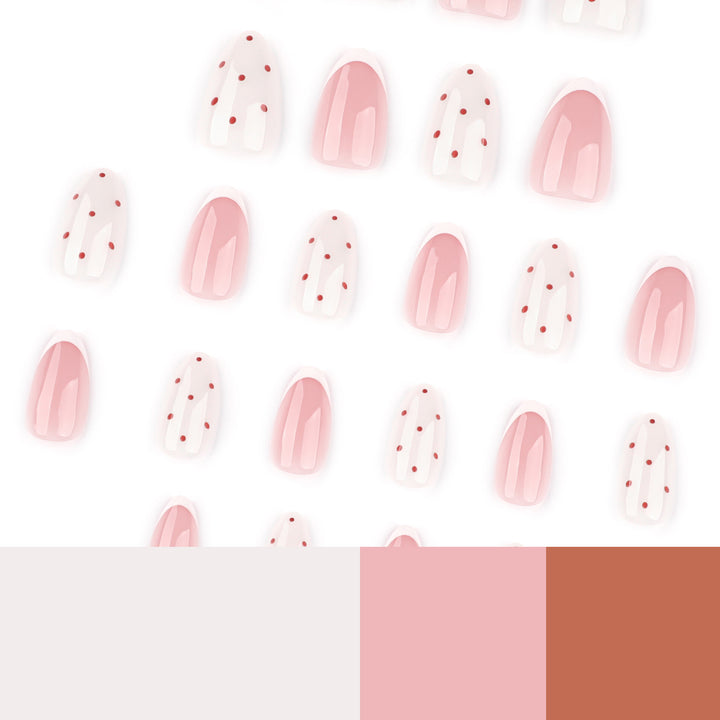 Elegante Nägelkunst mit modernen Punkten und French-Tips Karnz