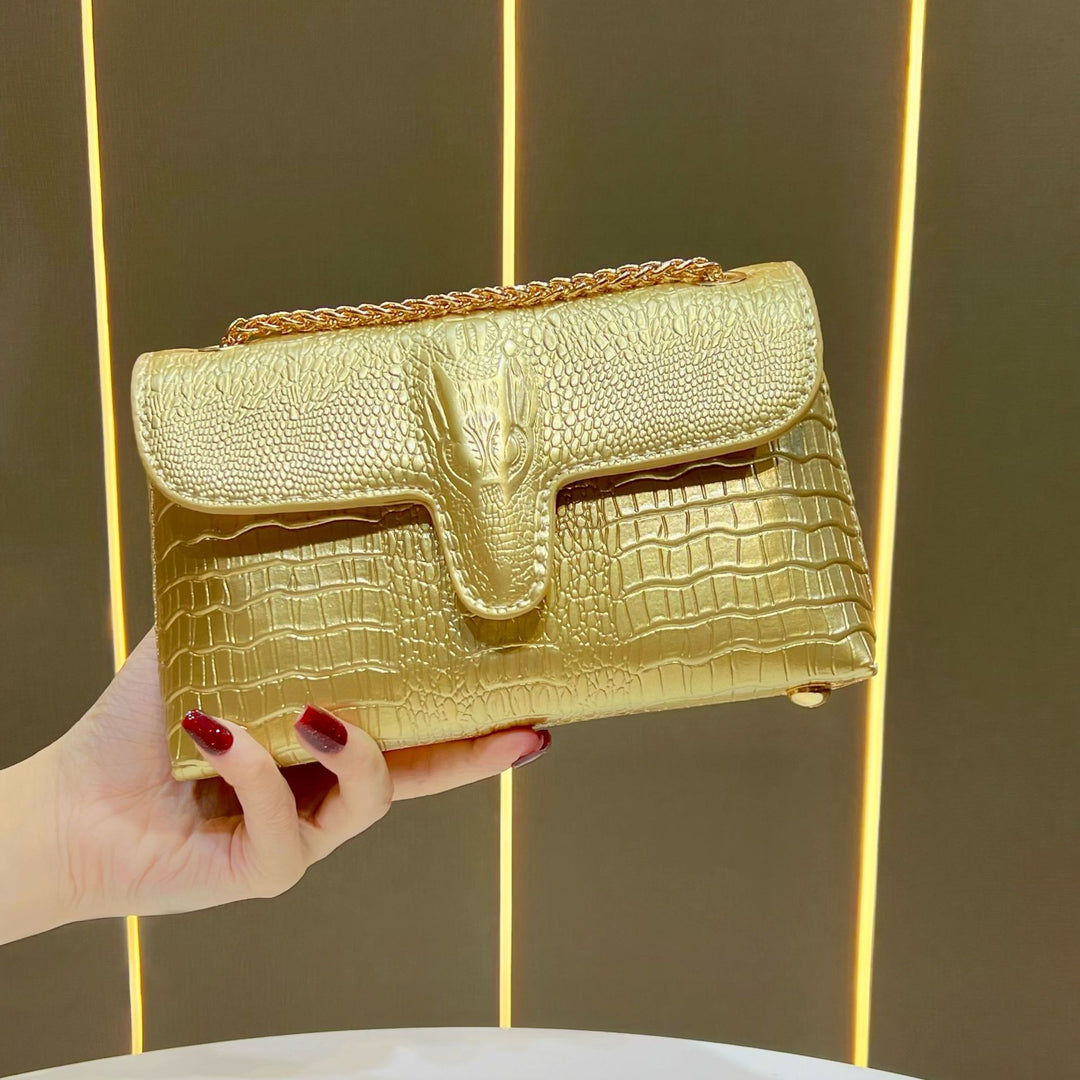 Elegante Krokodil-Effekt Clutch Bag