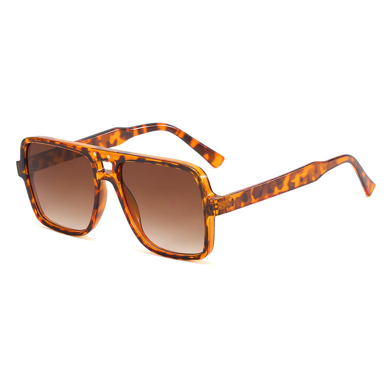 Damen quadratische oversized Sonnenbrille mit modischem transparentem Rahmen Karnz