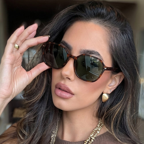 Damen modische Sonnenbrille im extravaganten Schildpatt-Design Karnz