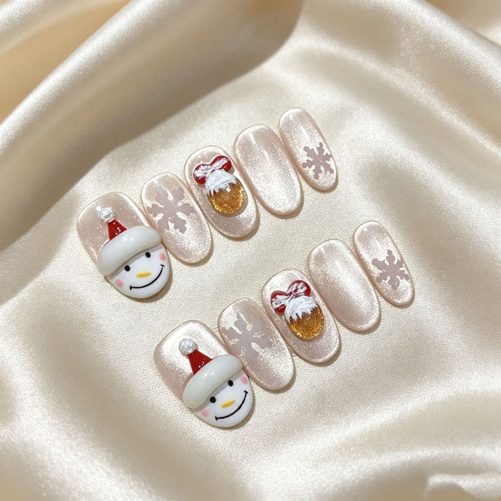 Festliches winterliches Press-On-Nail-Set