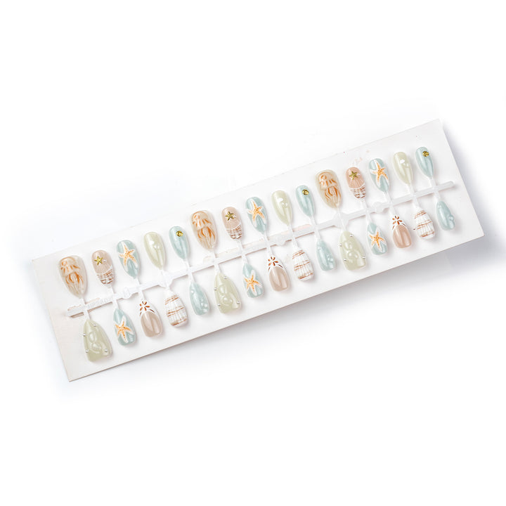 Künstlerisches, vom Ozean inspiriertes Nagelkunst-Set