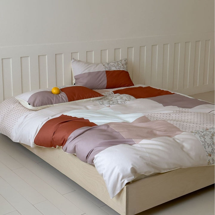 Bettbezug-Set aus Baumwollsatin mit Boho-Ethno-Muster und Wendefunktion