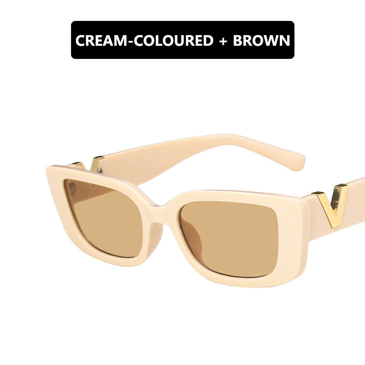 Damen moderne Cat-Eye Sonnenbrille mit Metallic-Details Karnz