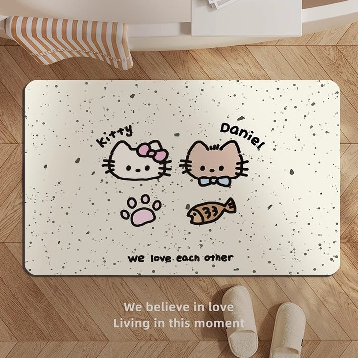 Niedlicher Katzen-Themen Memory-Schaum-Badevorleger Karnz