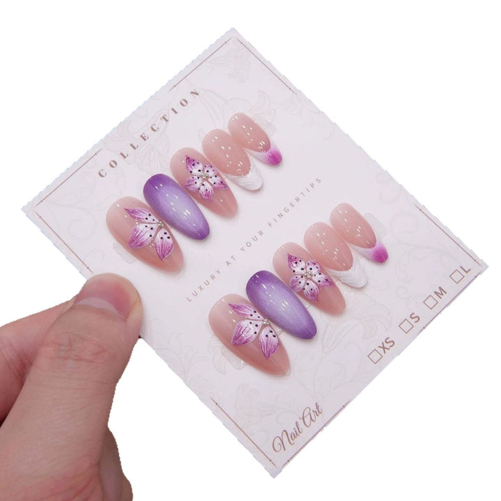 Elegantes Floral Acryl-Nagel-Set