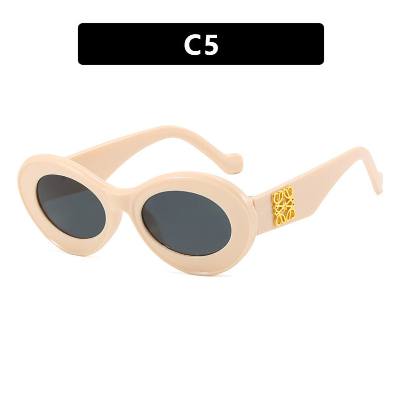 Damen elegante geschwungene Sonnenbrille Karnz