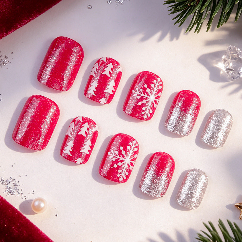 Festliche Holiday Press-On Nagelkunst Karnz