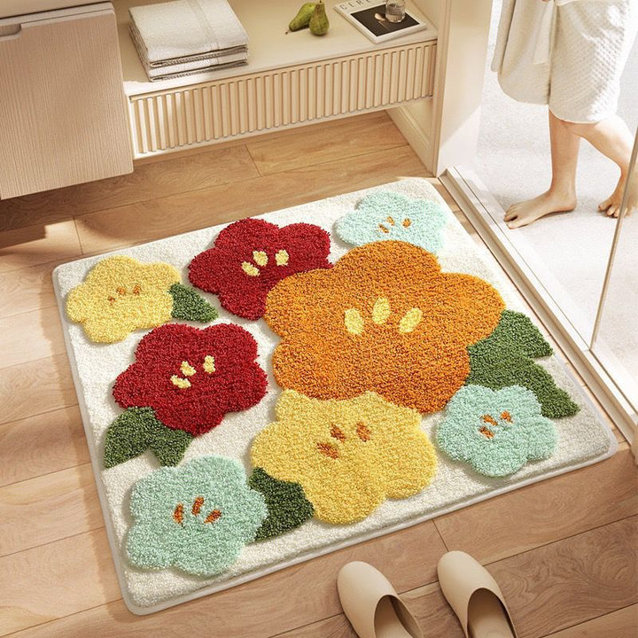Dekorativer Floral Muster Badteppich