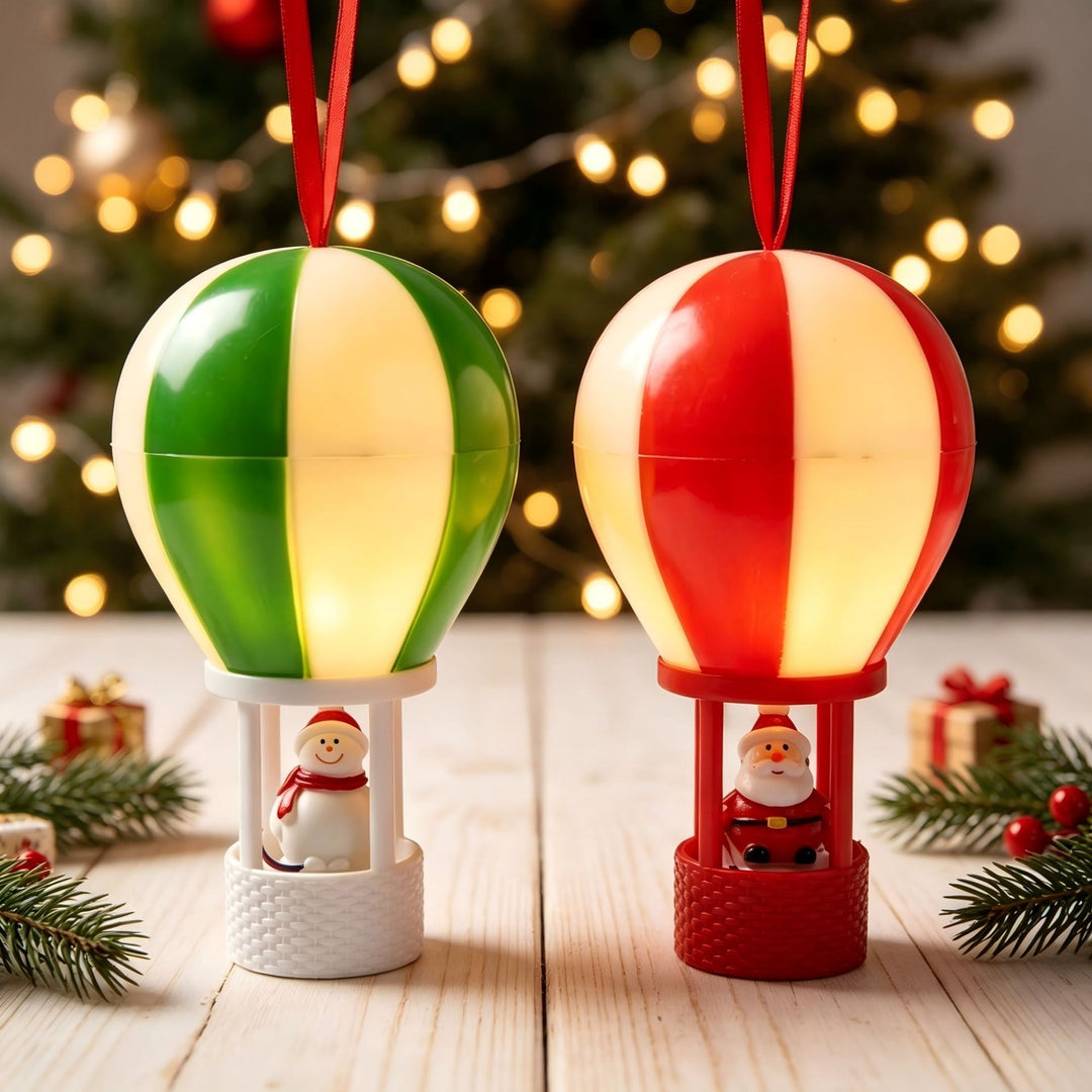 Weihnachtsdeko Heißluftballon mit Schneemann