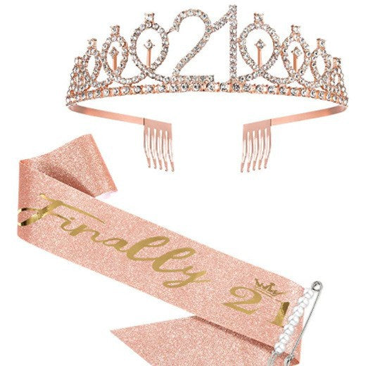 Damen Glitzernde Tiara mit personalisiertem 80. Geburtstagsschriftzug Karnz