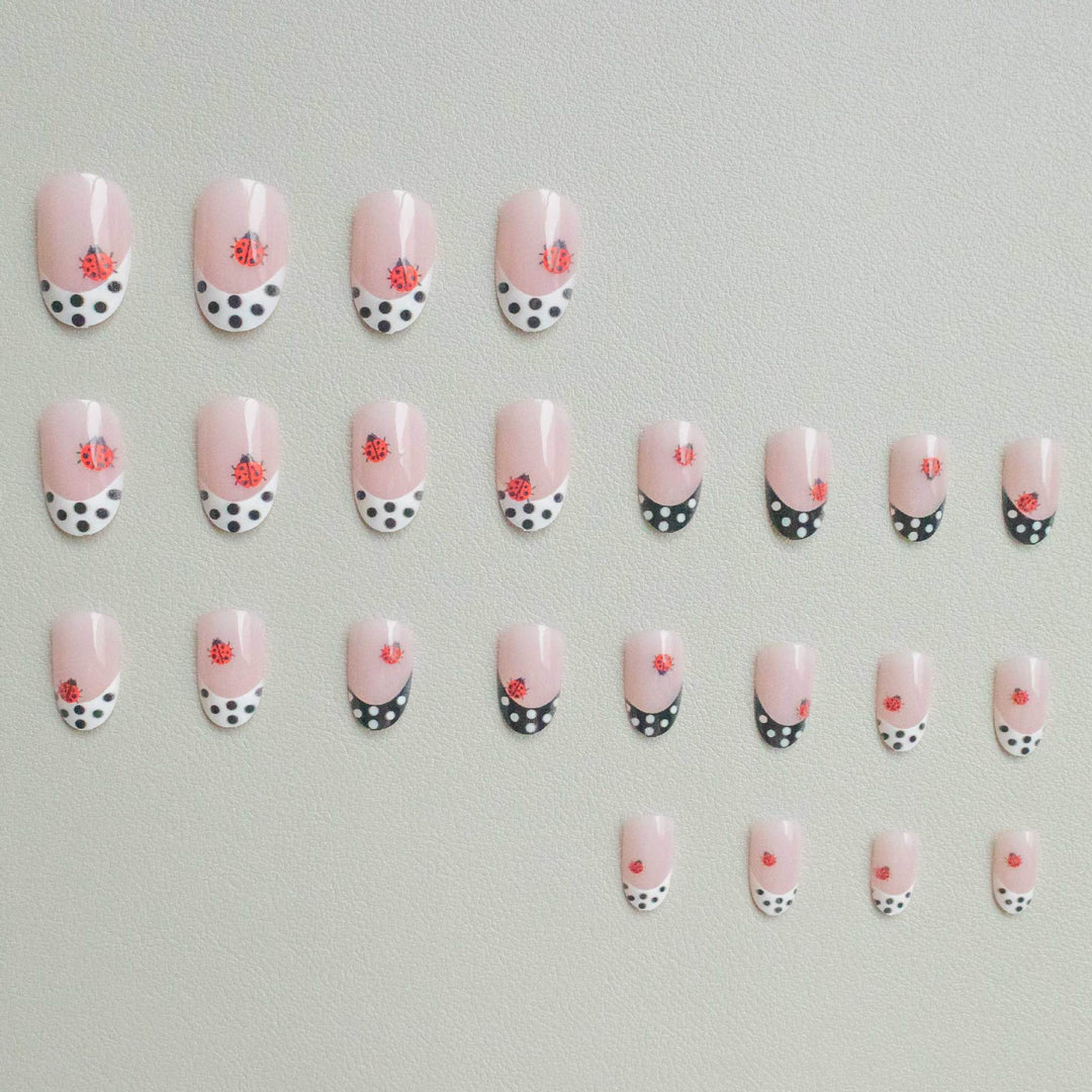 Kreatives Marienkäfer-Akzent-Nagelkunst-Set
