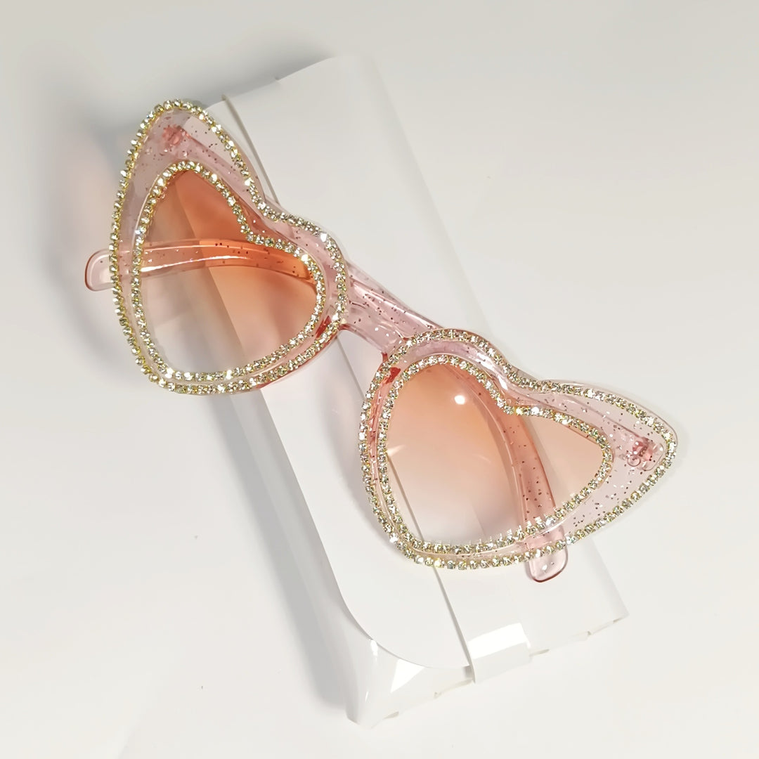 Rhinestone-beschmückte herzförmige Sonnenbrille Karnz