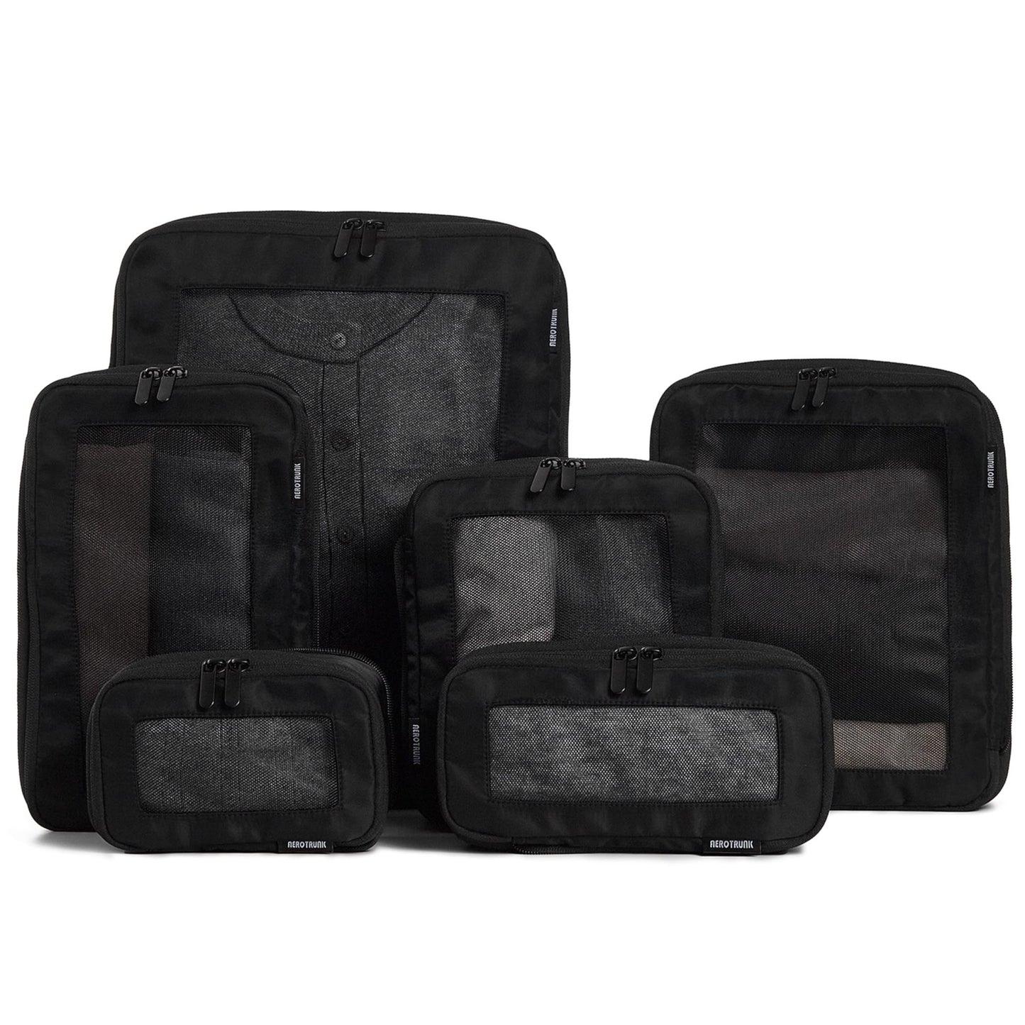 Unisex Aufbewahrungstaschen Set mit durchsichtigen Fächern Karnz