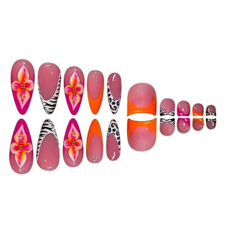 Künstlerisches Floral Nageldesign Set Karnz