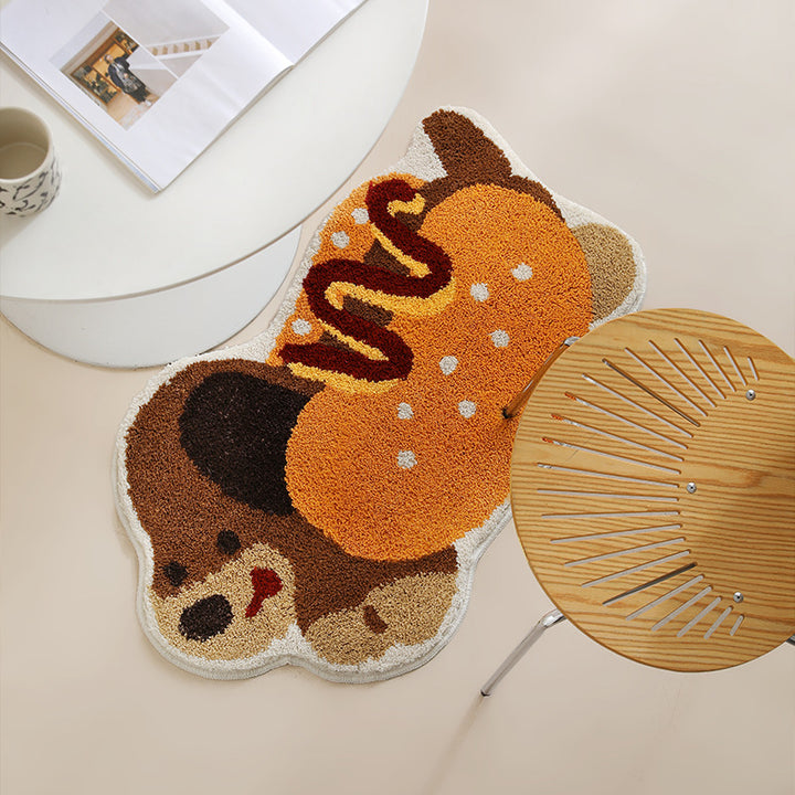 Geformte Hunde-Design Fußmatte aus Baumwoll-Tufting mit Anti-Rutsch Rücken