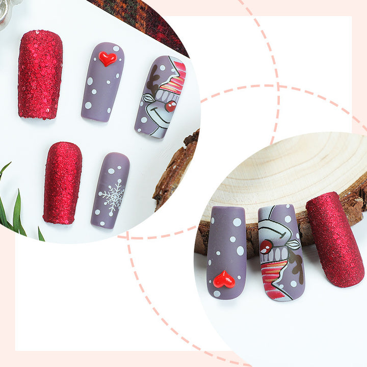 Festliches, Feiertags-Themen Press-On Nagelset Karnz