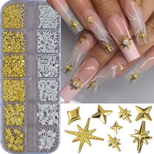 Premium Nagelkunst Sterne und Mond Charms
