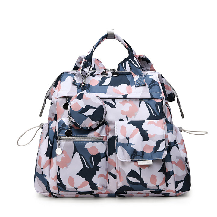 Multi-Taschen Blumen Design Rucksack Karnz