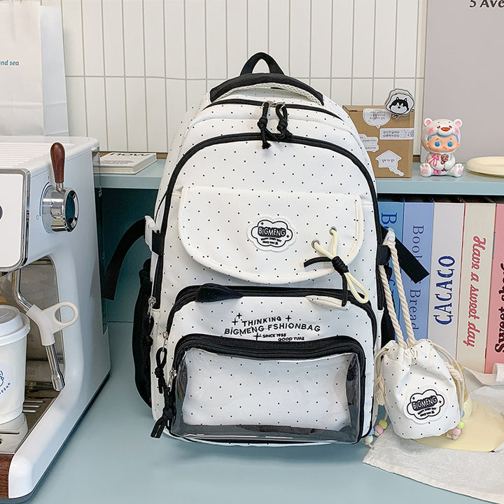 Polka Dots Design Rucksack mit mehreren Fächern Karnz