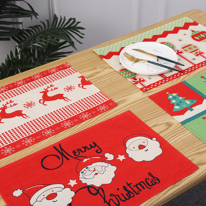 Weihnachtsplatzdeckchen mit festlichem Santa-Motiv Karnz