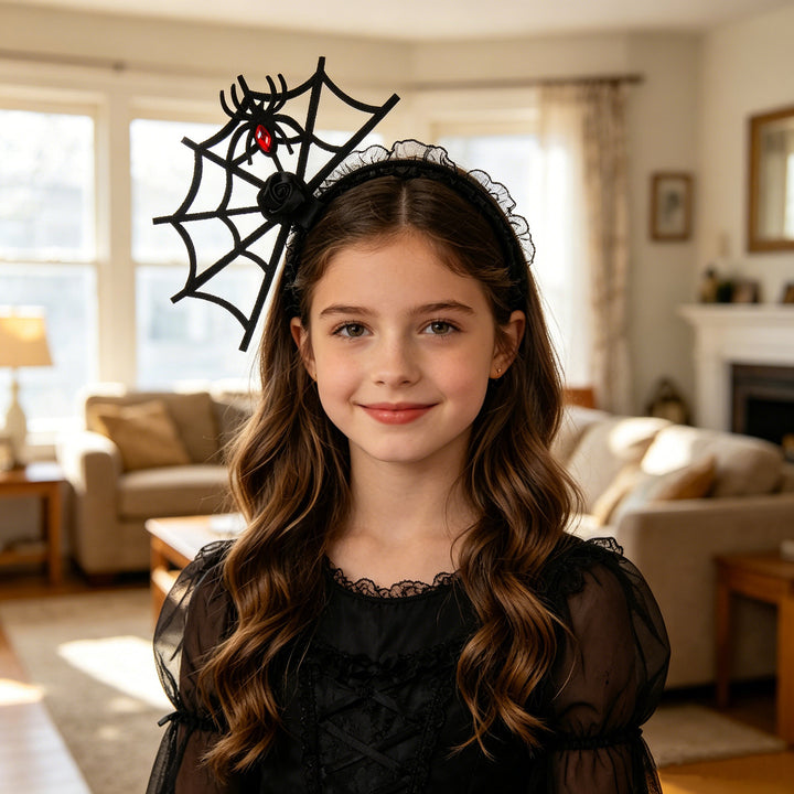 Halloween Haarreif mit Spinnennetzdesign
