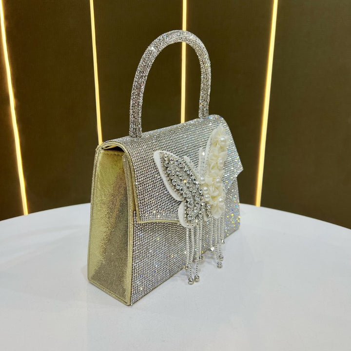 Dekorative Schmetterling Strass Clutch