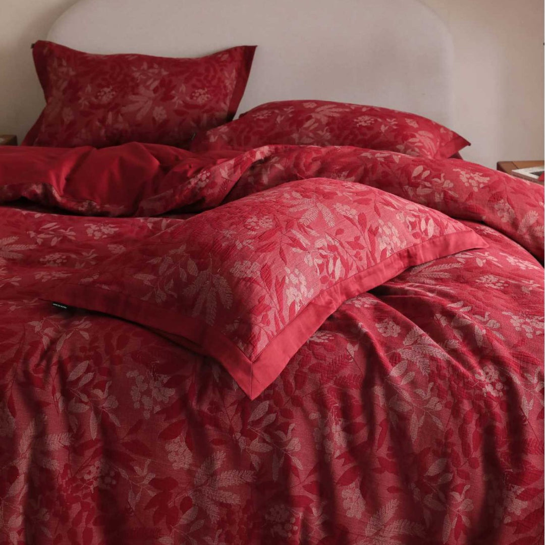 Exklusives jacquard-gewebtes Bettwäsche-Set mit floralem Relief und extraweichem Baumwollsatin
