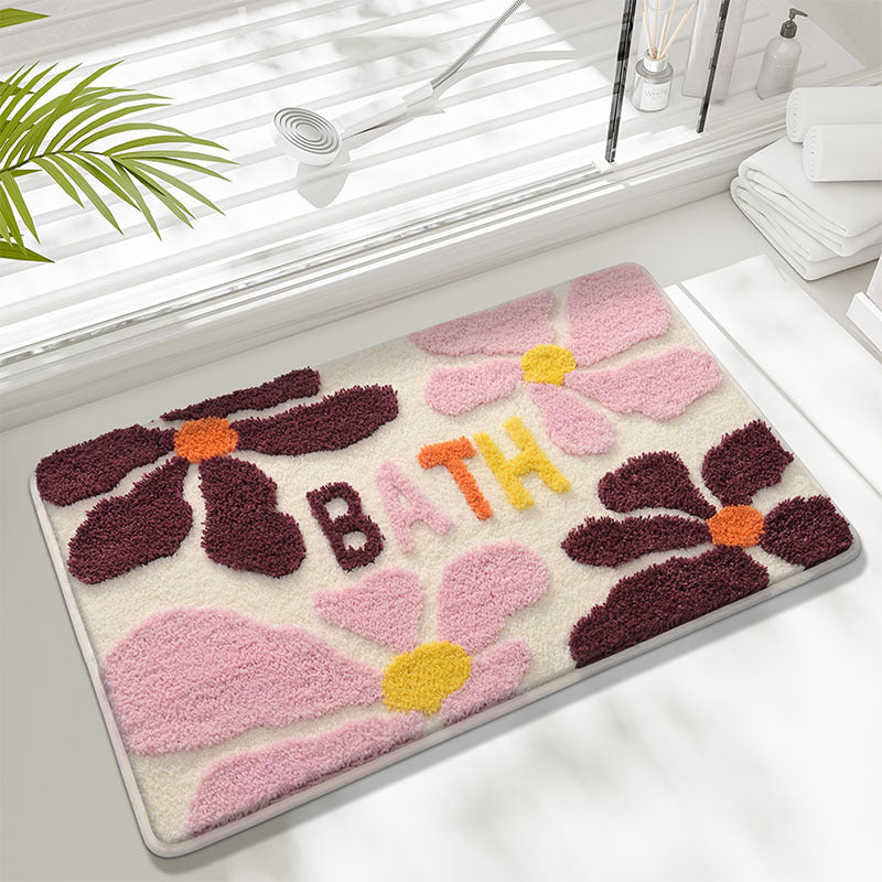 Blumenmotiv-Badmatte