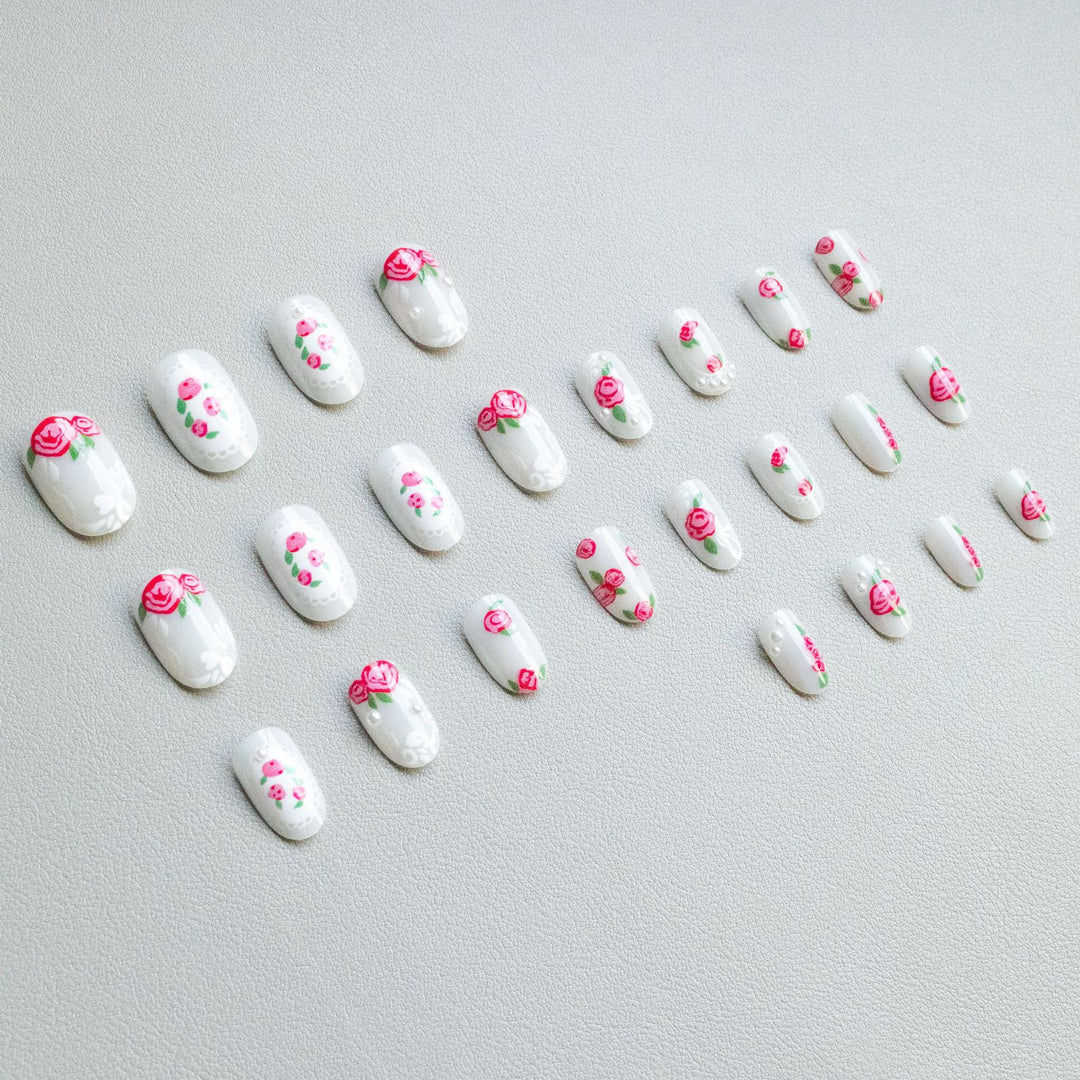 Florales Spitzen Design Nagel Kunst Set
