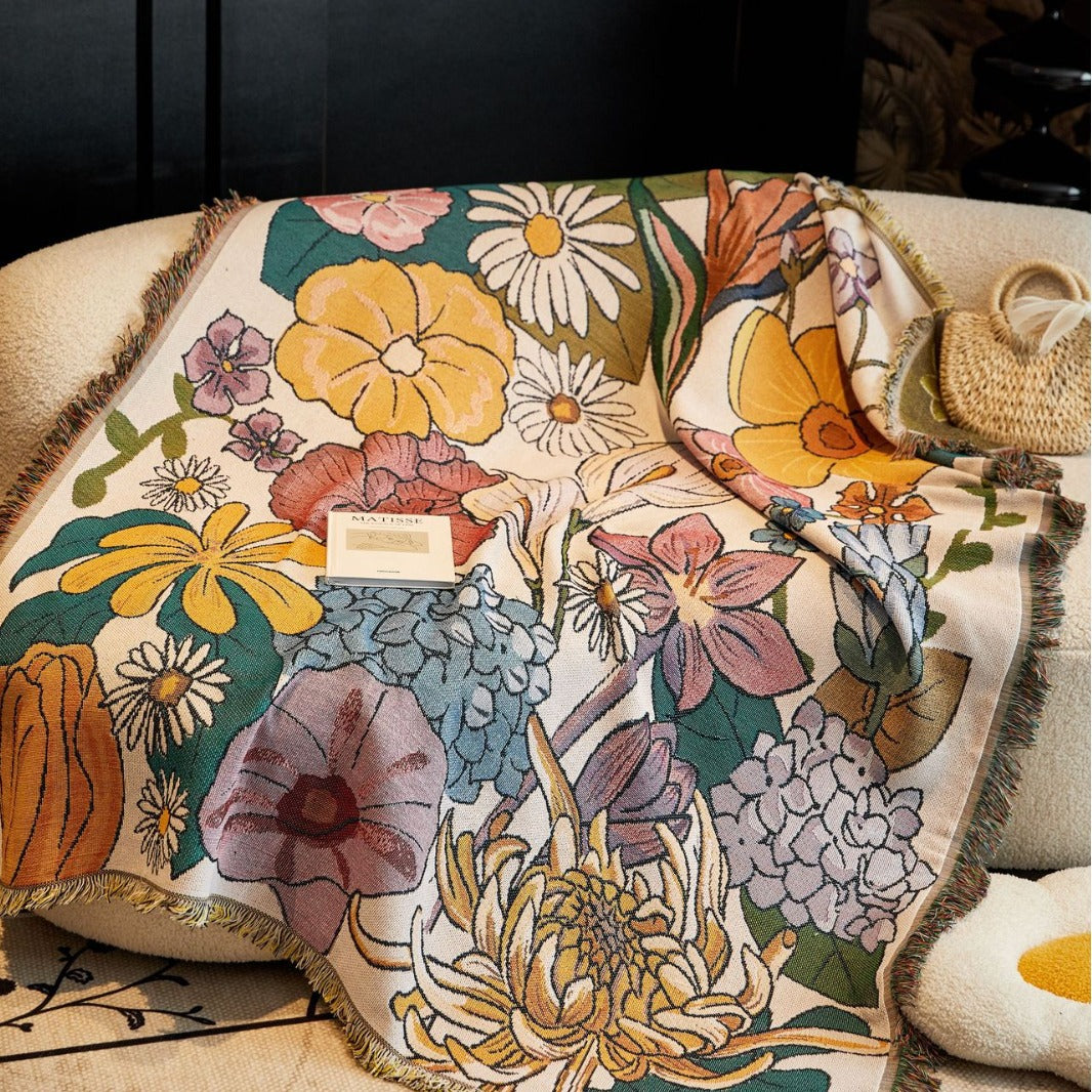 Blumenmuster Wandteppich Decke