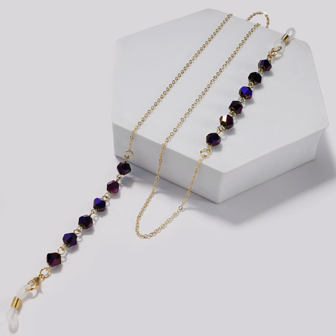 Elegante Kristallperlen Brille Kette Karnz