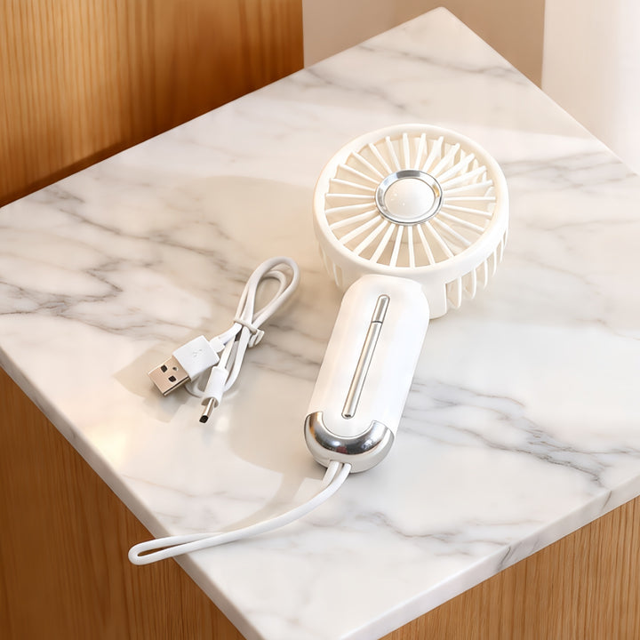 Damen Tragbarer Handventilator mit USB-Anschluss und variabler Geschwindigkeitsregelung Karnz