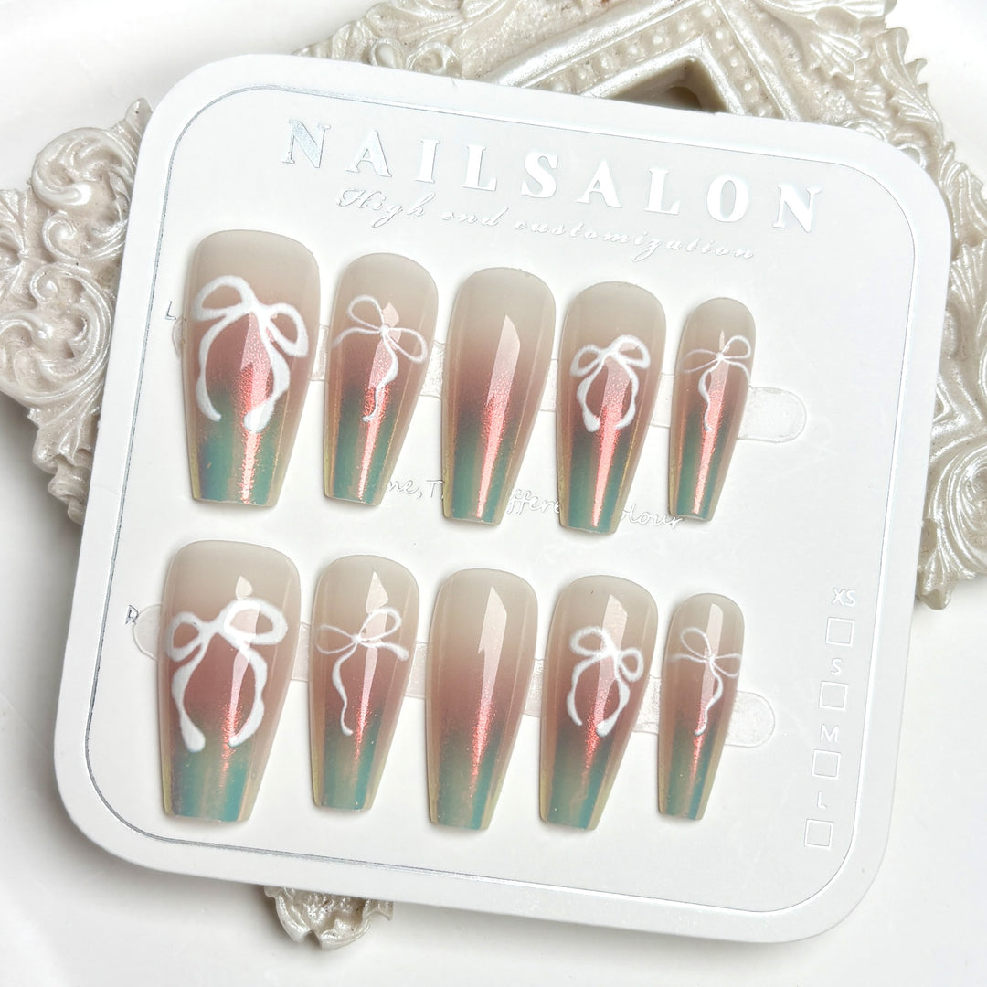 Elegantes Gradient Press-On Nagelkunst Set