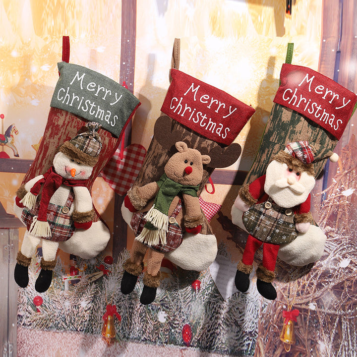 Dekorativer Weihnachtsstrumpf im Rentierdesign Karnz