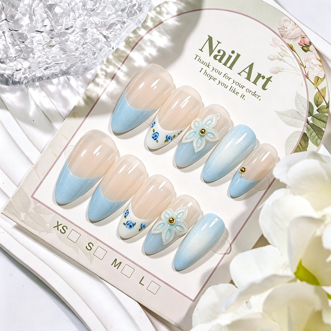 Dekorativer Press-On Nagelkunst Set mit Zubehör