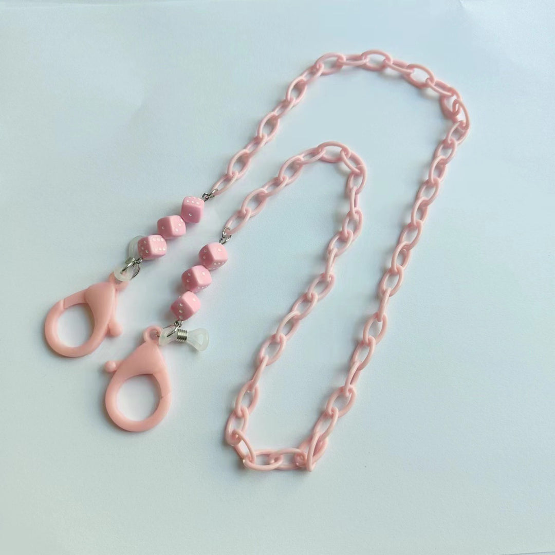 Modische Brillenhalter-Kette Aus Kunststoff mit Bunten Perlen Karnz