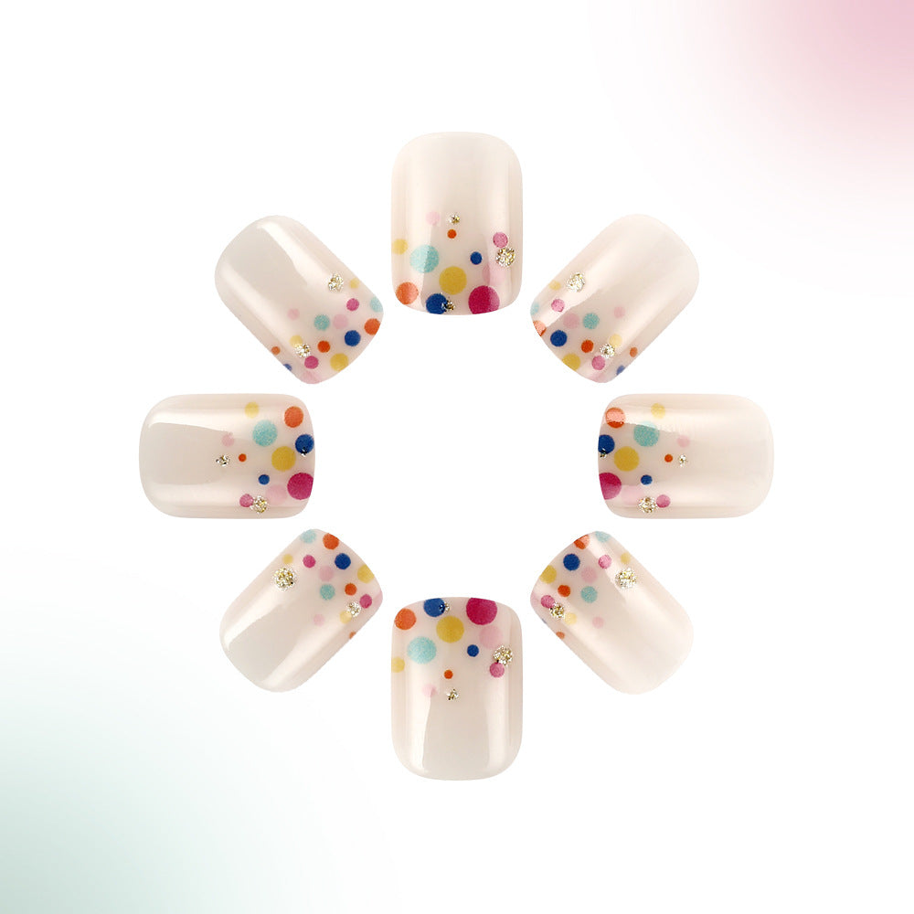 Bunt gepunktetes Gel-Nagelkunst-Set Karnz