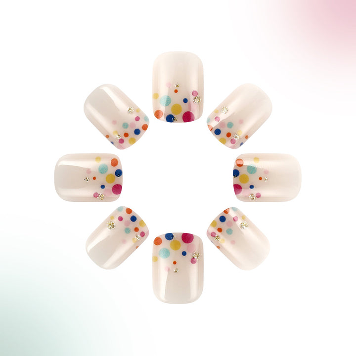 Bunt gepunktetes Gel-Nagelkunst-Set Karnz