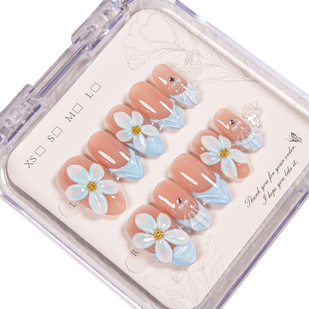 Blumen Schmuck Press-On Nagel Verbesserungen