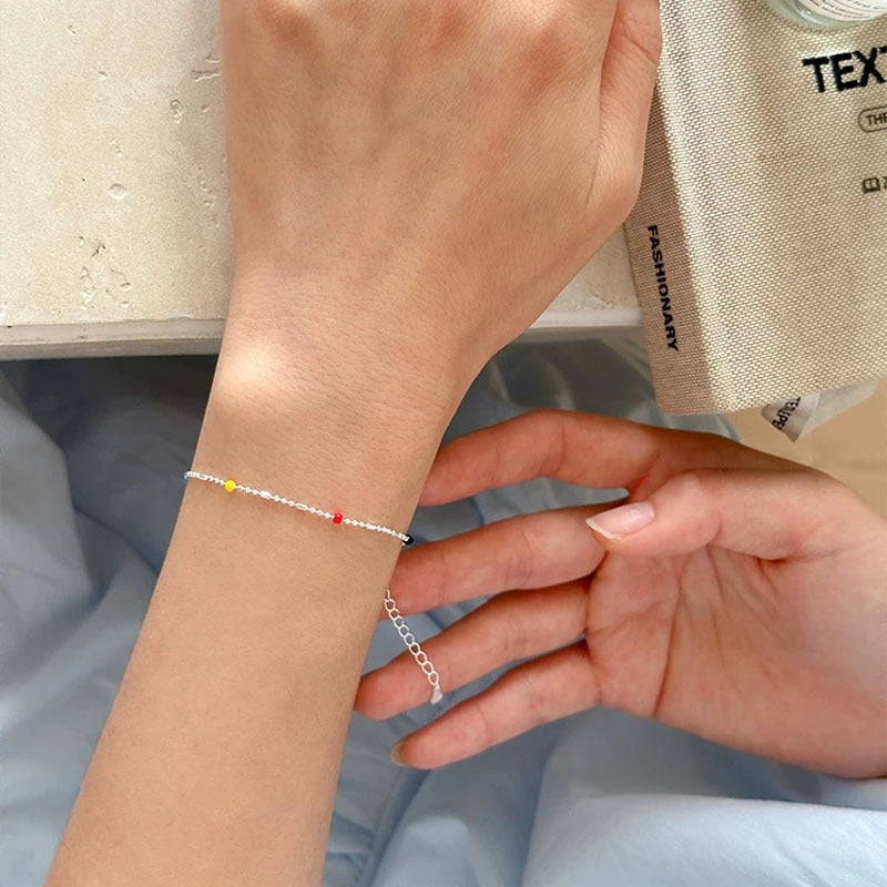 Zarte Mehrfarbige Perlenkette Armband Karnz