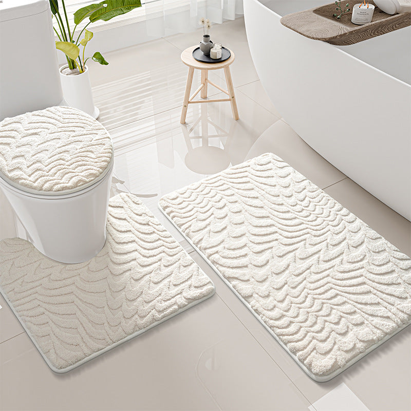 Wellenmuster-Badematten-Set