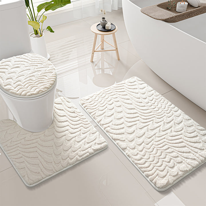 Wellenmuster-Badematten-Set