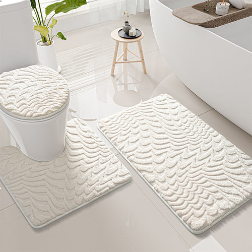Wellenmuster-Badematten-Set