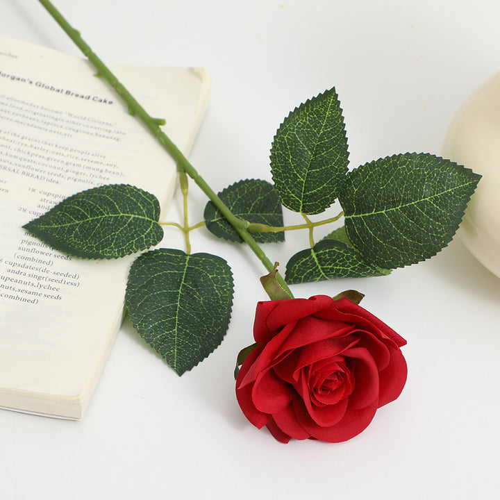 Künstliche Seidenrose mit Blättern Karnz