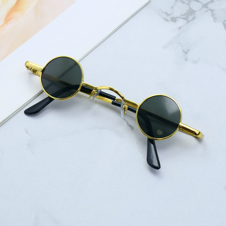 Retro-inspirierte runde Metallrahmen-Sonnenbrille Karnz