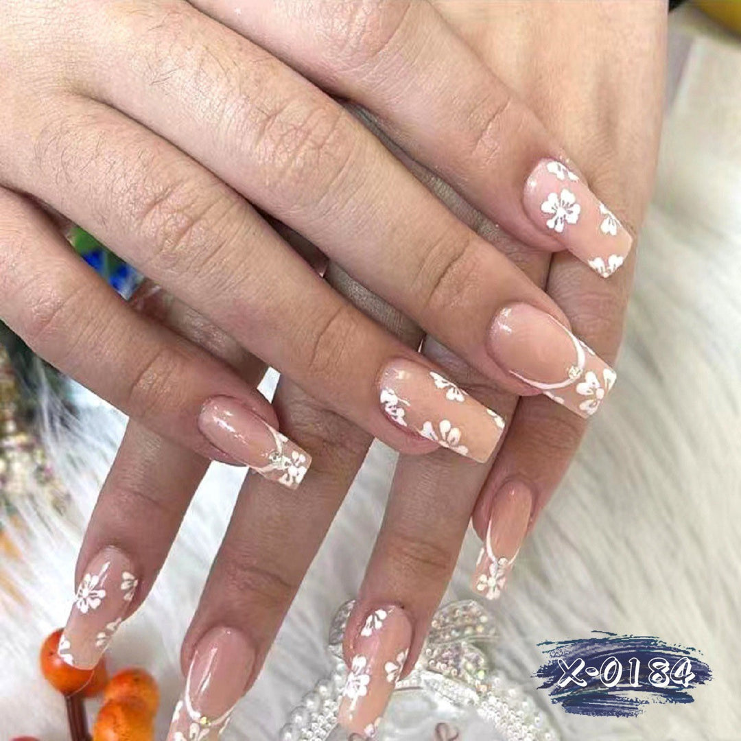 Floral French Tip Acryl-Nagelkunst-Kit