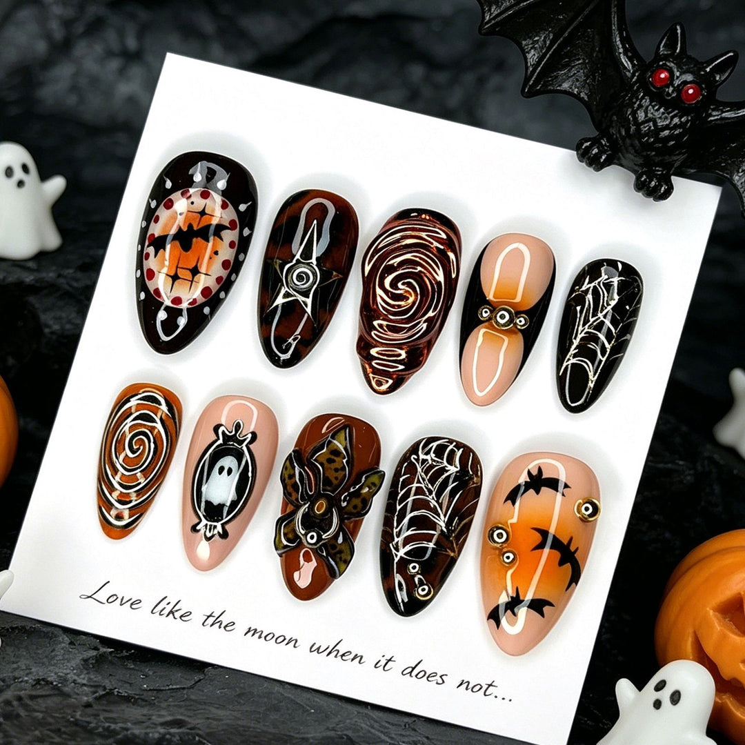 Kreative Halloween-Themen Druck-Nägel