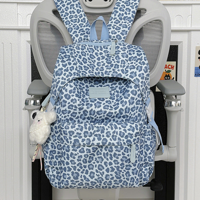 Verspielter Leopardenmuster Schulrucksack Karnz